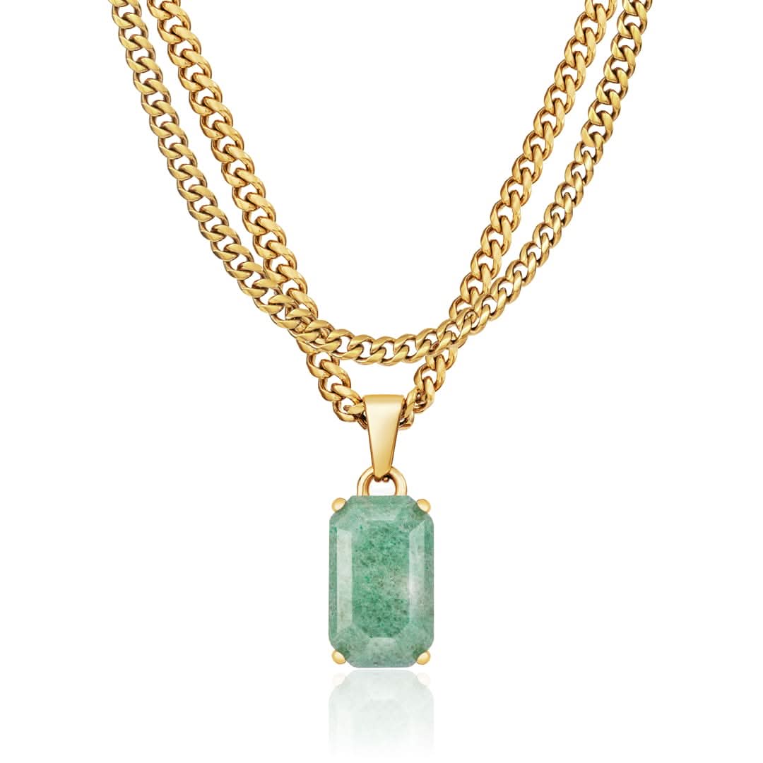 Aventurine x Cuban Set | Gold