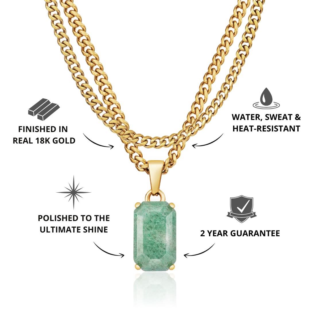 Aventurine x Cuban Set | Gold - Image 3