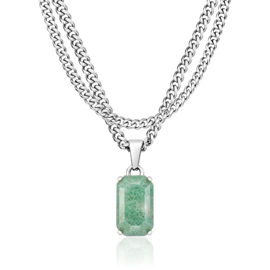 Aventurine x Cuban Set | Silver