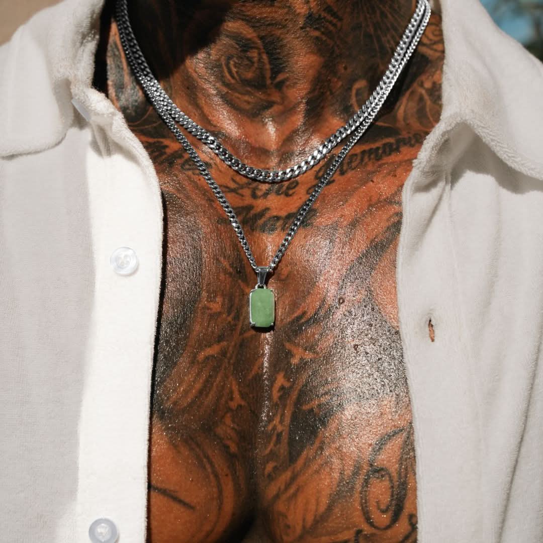 Aventurine x Cuban Set | Silver - Image 2