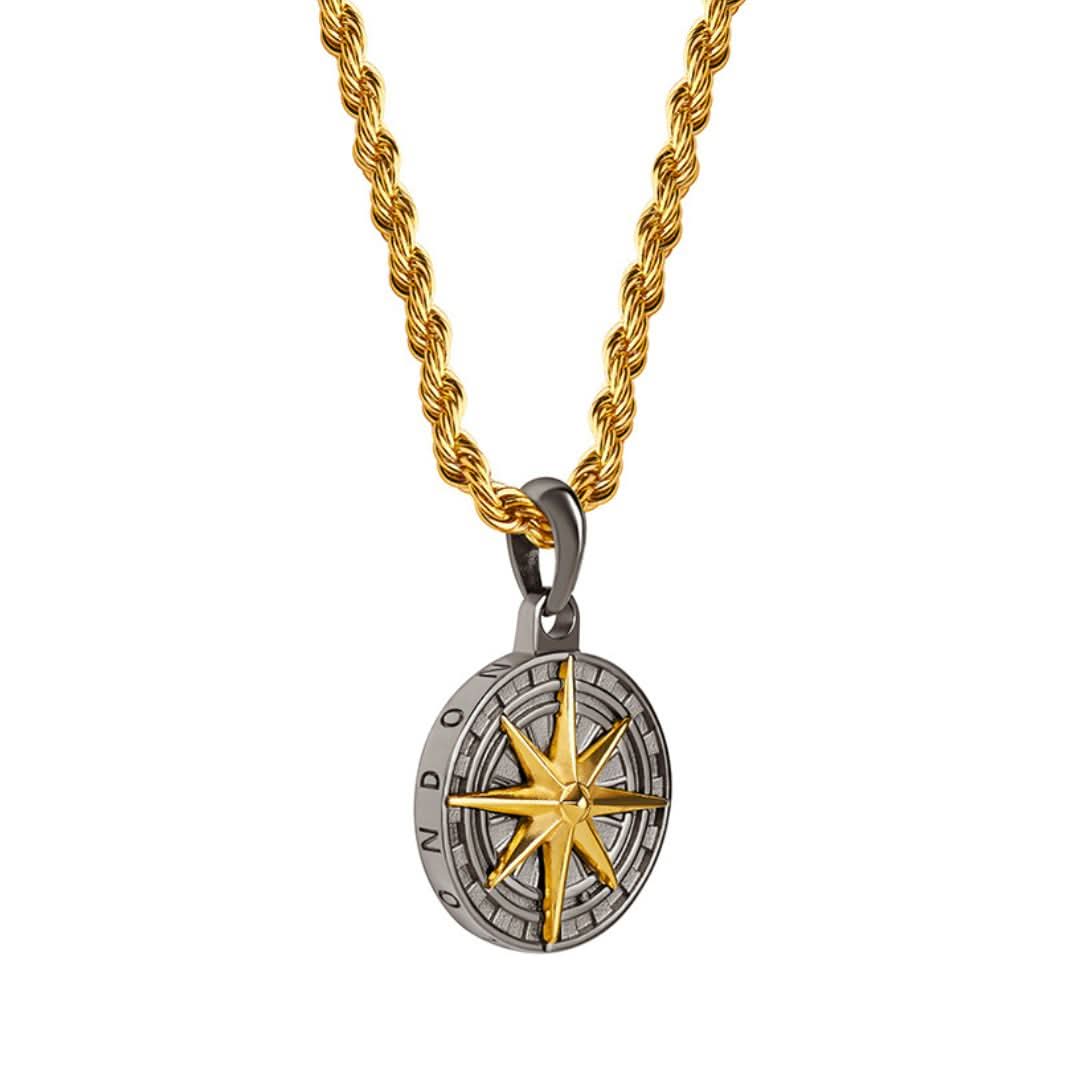 Compass Pendant | Gun Metal & Gold - Image 5