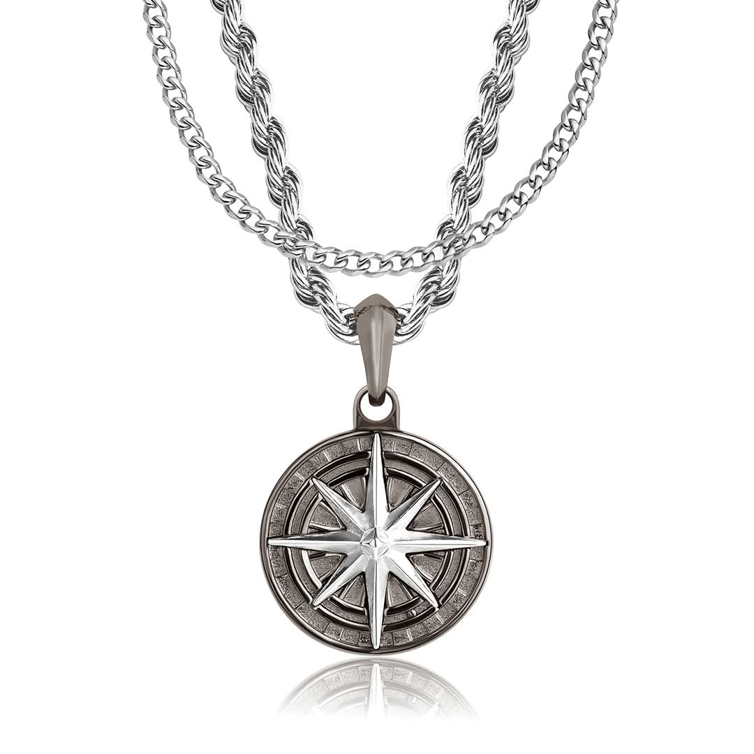 Compass x Cuban Set | Gun Metal & Silver