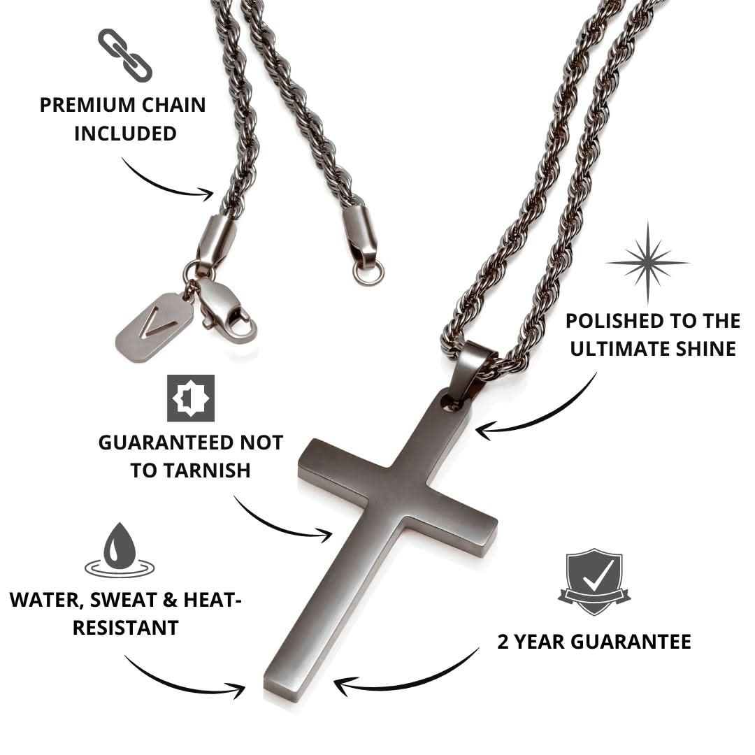 Cross Pendant | Gun Metal - Image 3