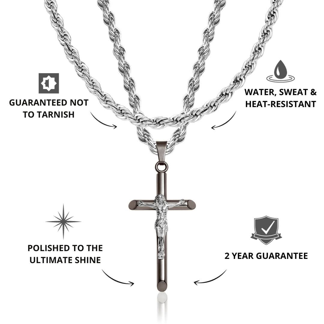 Crucifix x Rope Set | Gun Metal & Silver - Image 3