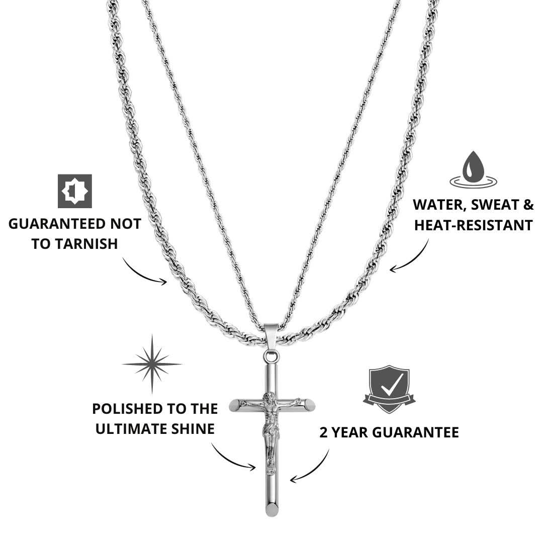 Crucifix x Rope Set | Silver - Image 3