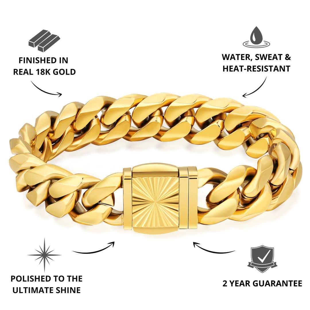Cuban Bracelet Gold | 14mm - Image 3