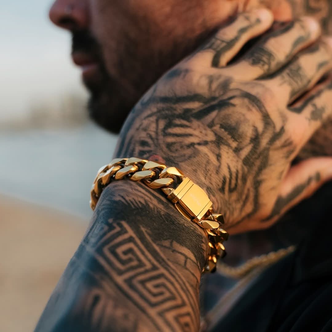 Cuban Bracelet Gold | 14mm - Image 4