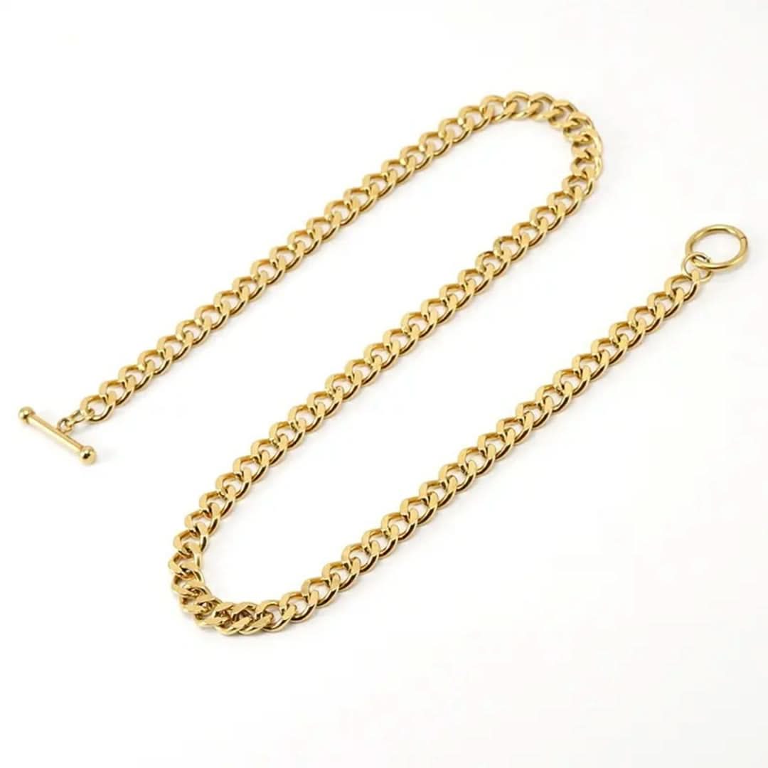 Cuban Link T-Bar Set Gold - Image 3