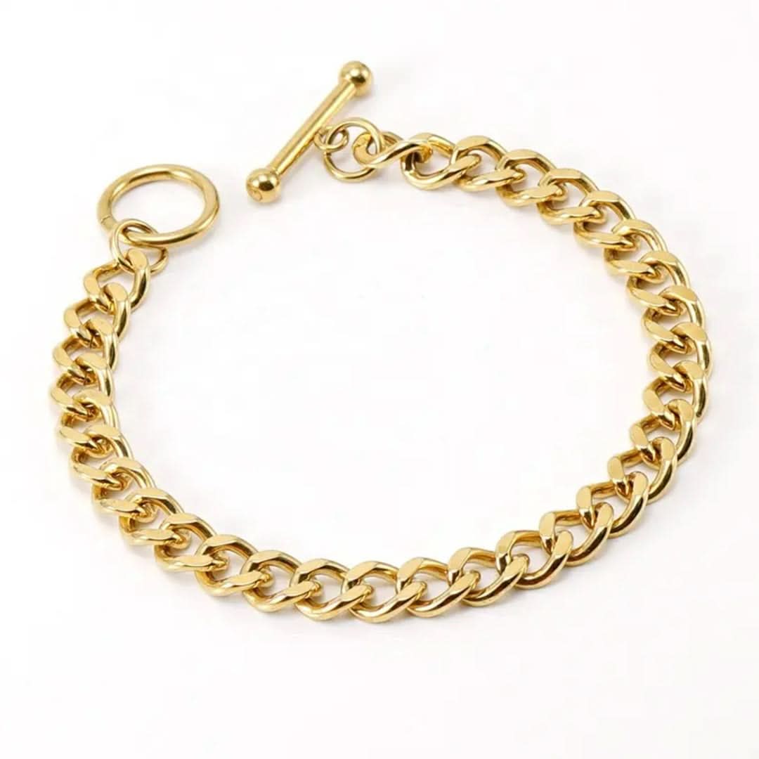 Cuban Link T-Bar Set Gold - Image 5