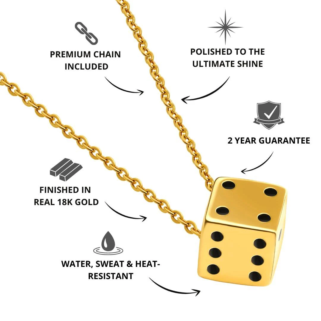 Dice Pendant | Gold - Image 3