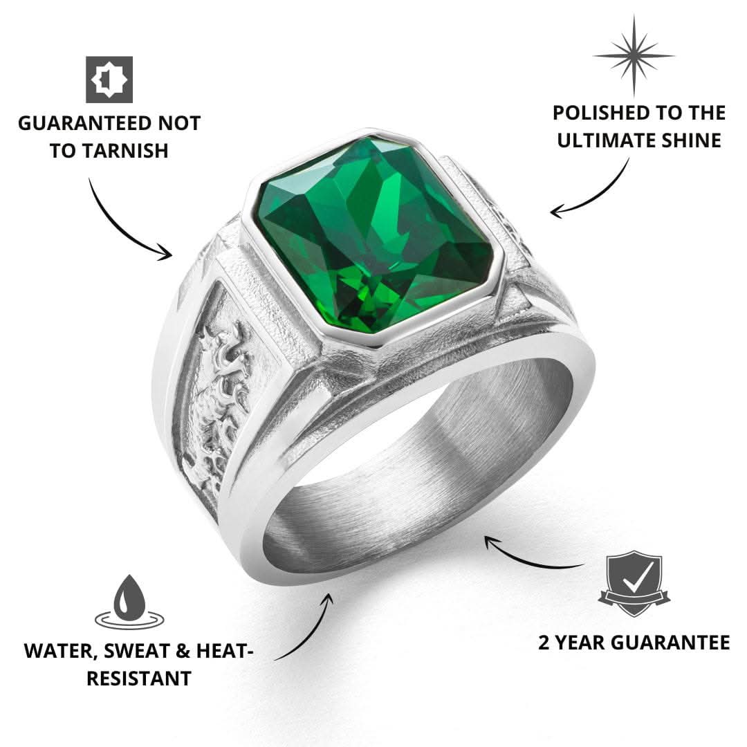 Emerald Statement Ring | Silver - Image 2