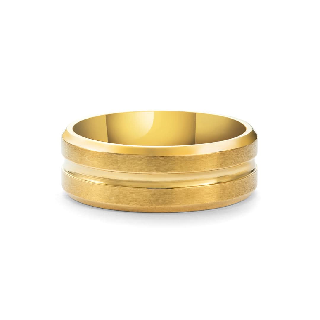 Flat Grooved Ring | Gold