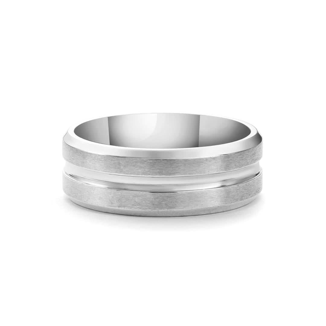 Flat Grooved Ring | Silver