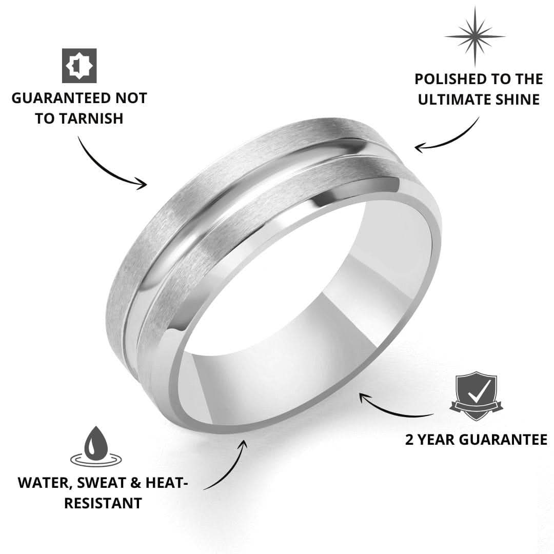 Flat Grooved Ring | Silver - Image 2
