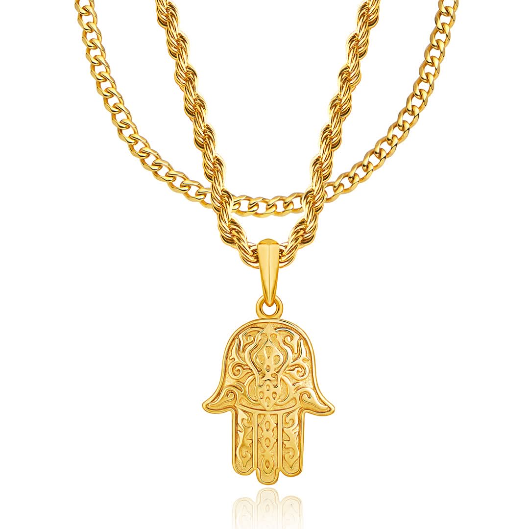 Hamsa x Cuban Set | Gold