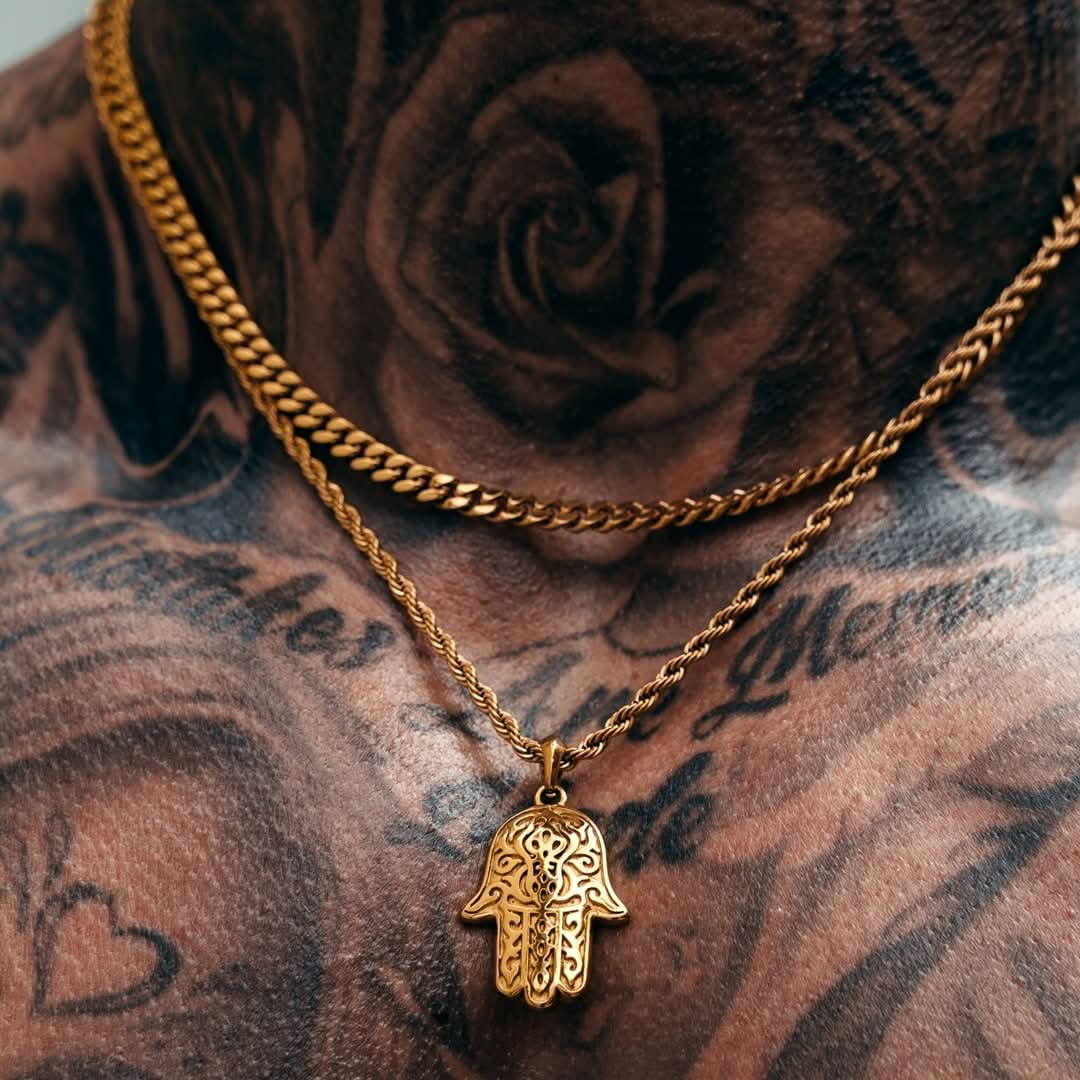 Hamsa x Cuban Set | Gold - Image 2