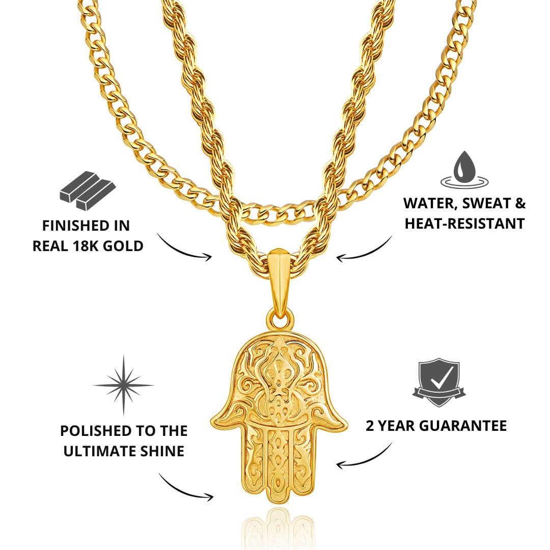 Hamsa x Cuban Set | Gold - Image 3