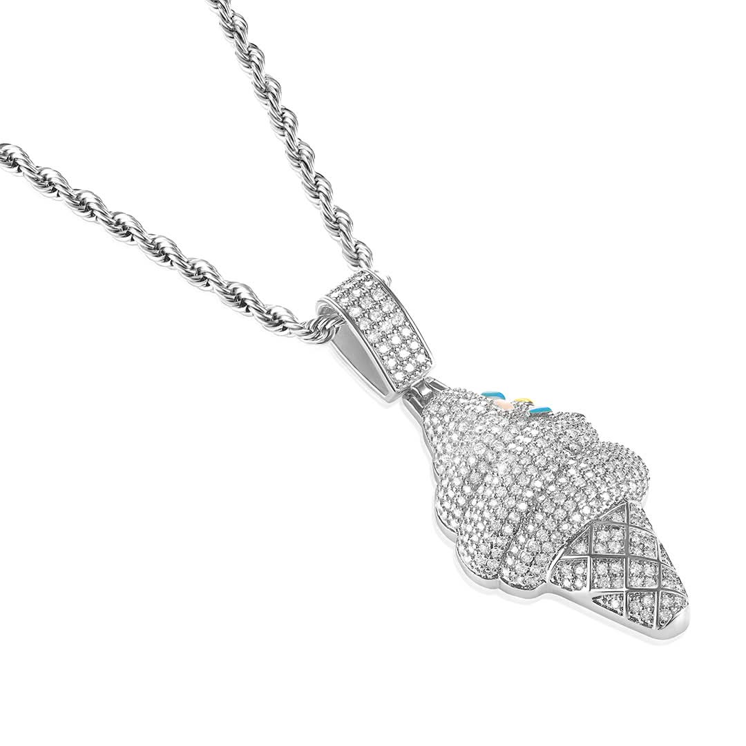 Iced Cream Pendant | White Gold - Image 3