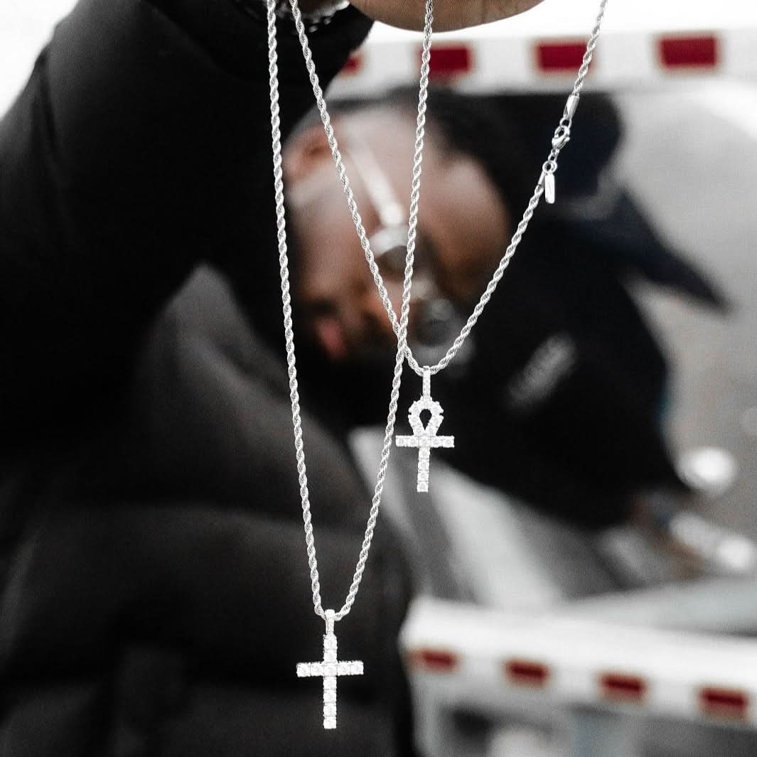 Iced Cross Pendant | White Gold - Image 6