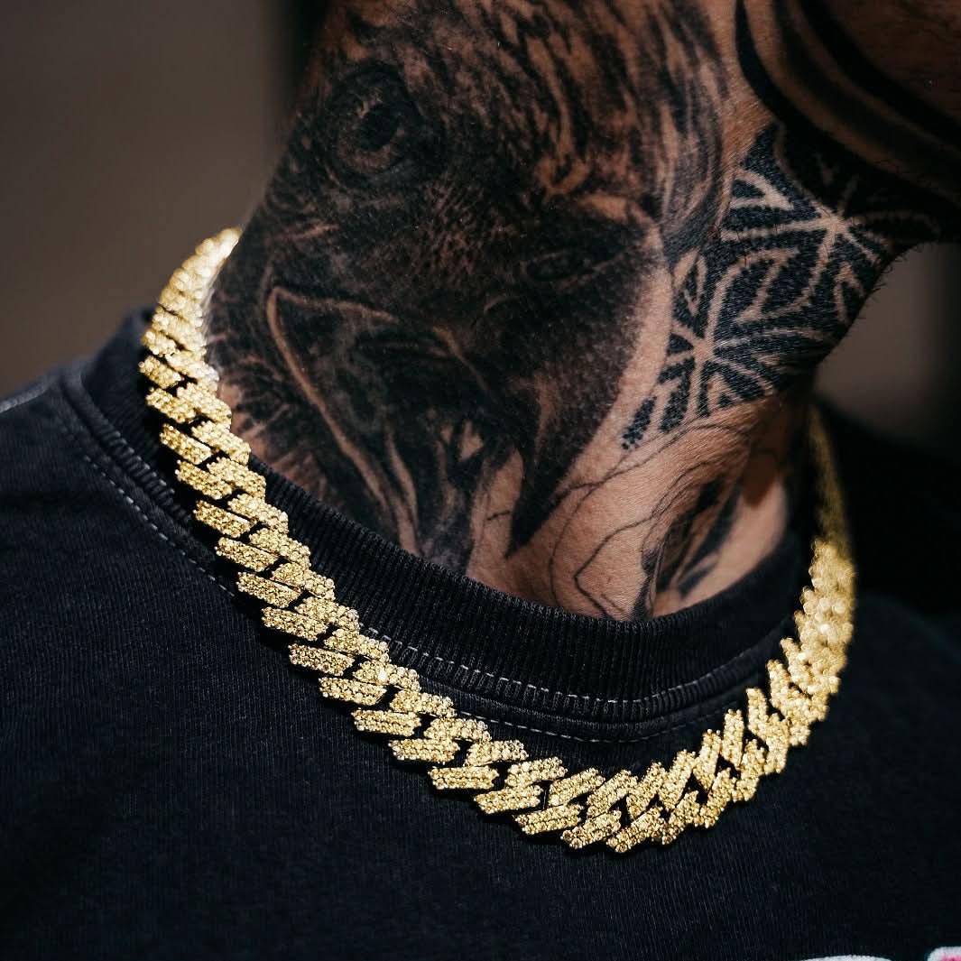 Iced Prong Cuban Chain Gold | 14mm - Image 4