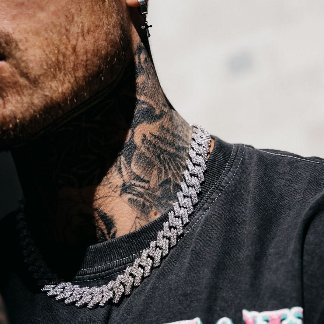 Iced Prong Cuban Chain White Gold | 14mm - Image 6
