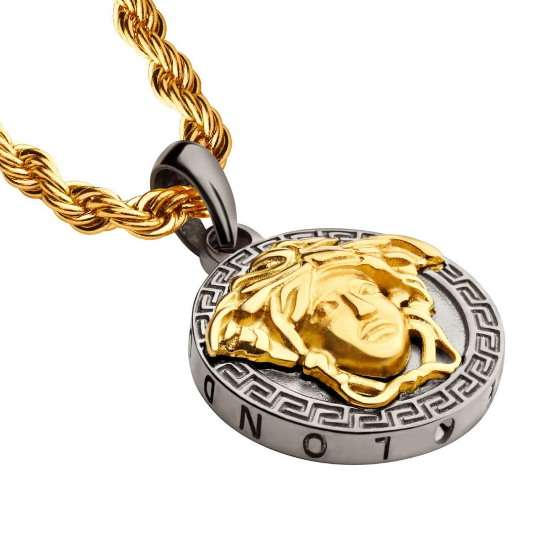 Medusa Pendant | Gun Metal & Gold