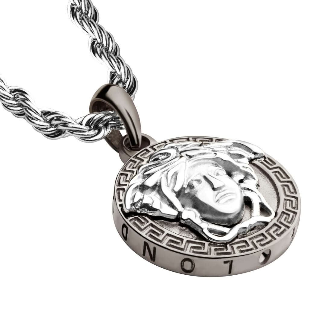 Medusa Pendant | Gun Metal & Silver