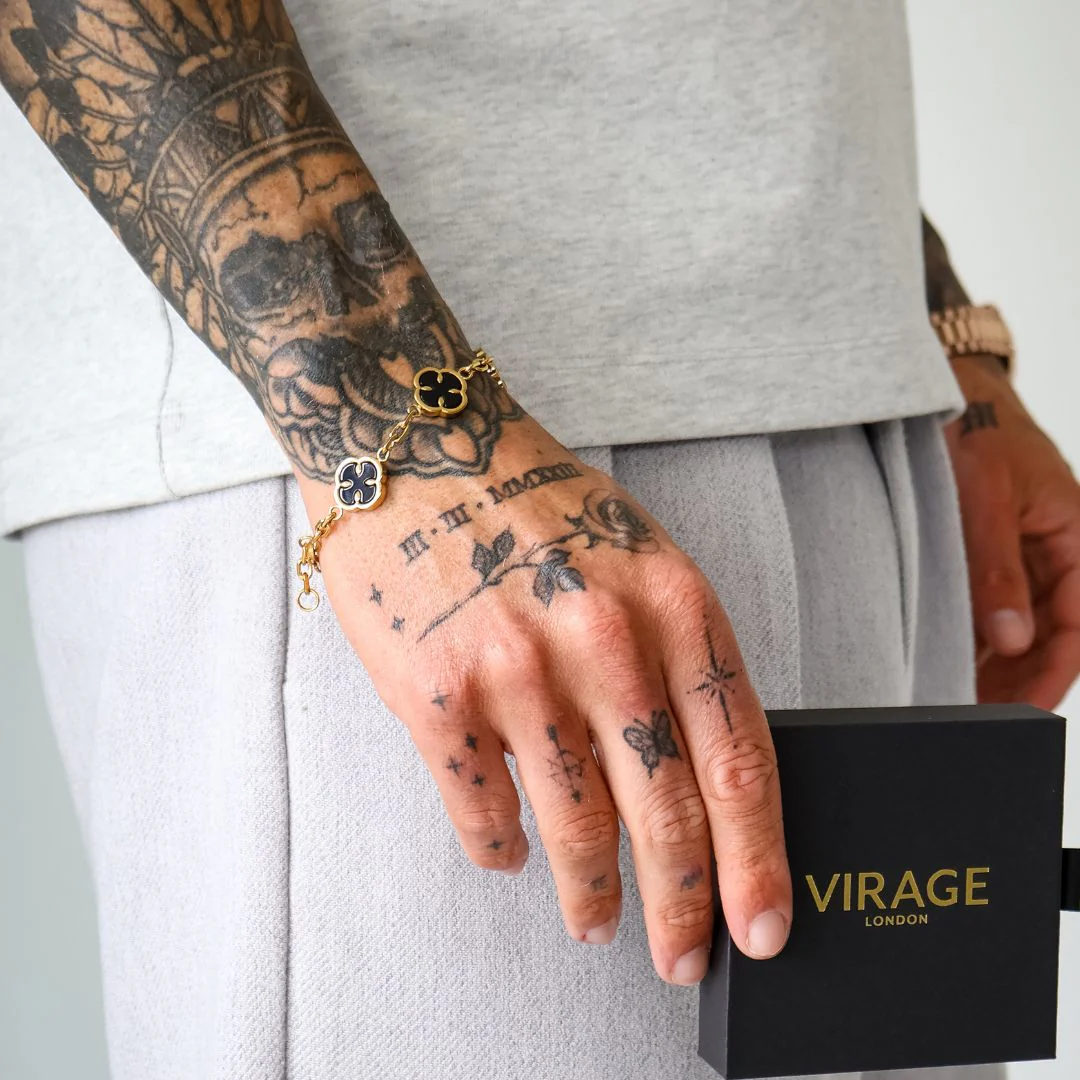 Onyx Clover Bracelet | Gold - Image 6