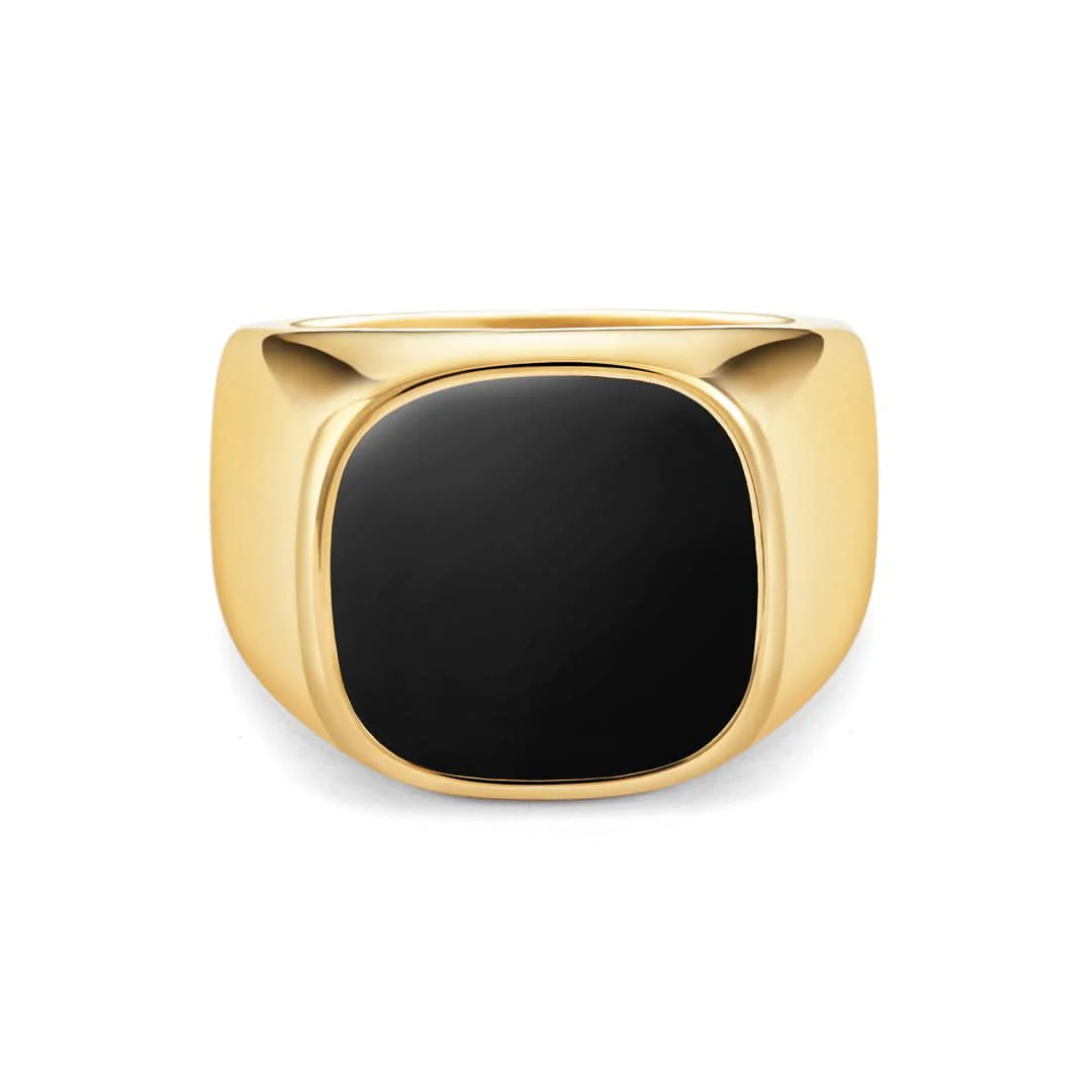 Onyx Oval Signet Ring | Gold
