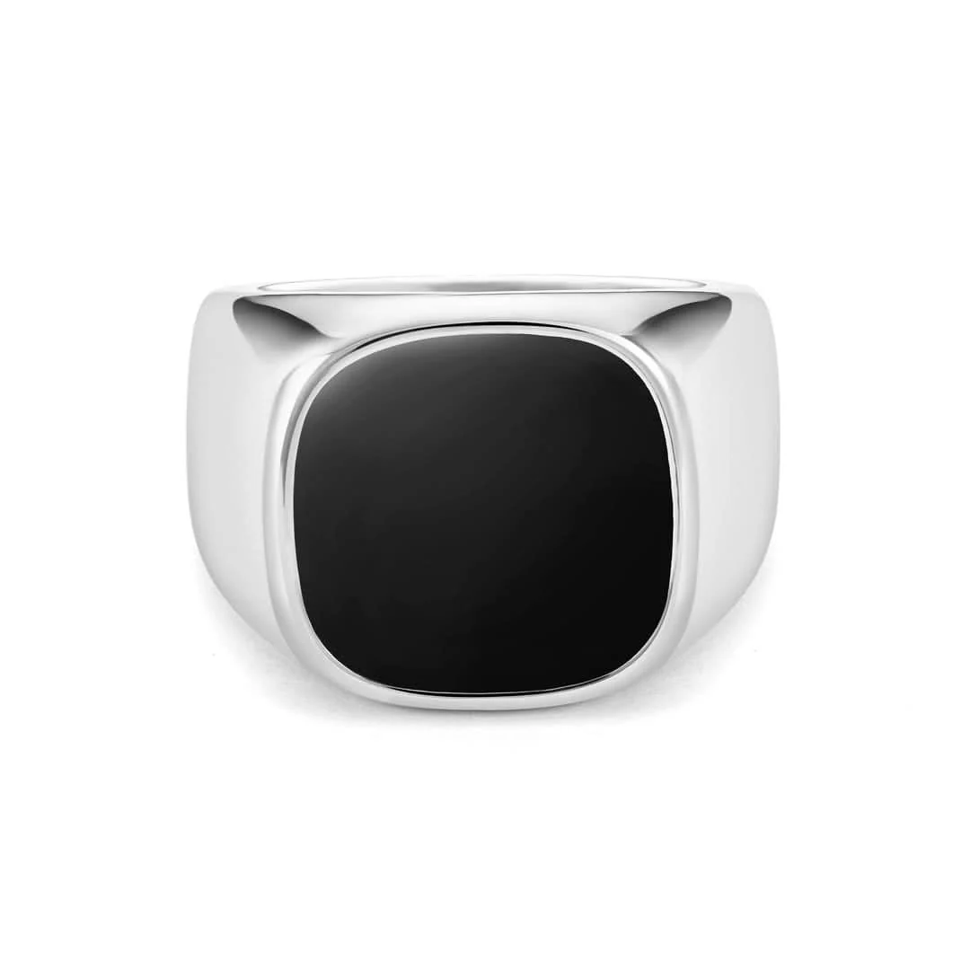 Onyx Oval Signet Ring | Silver