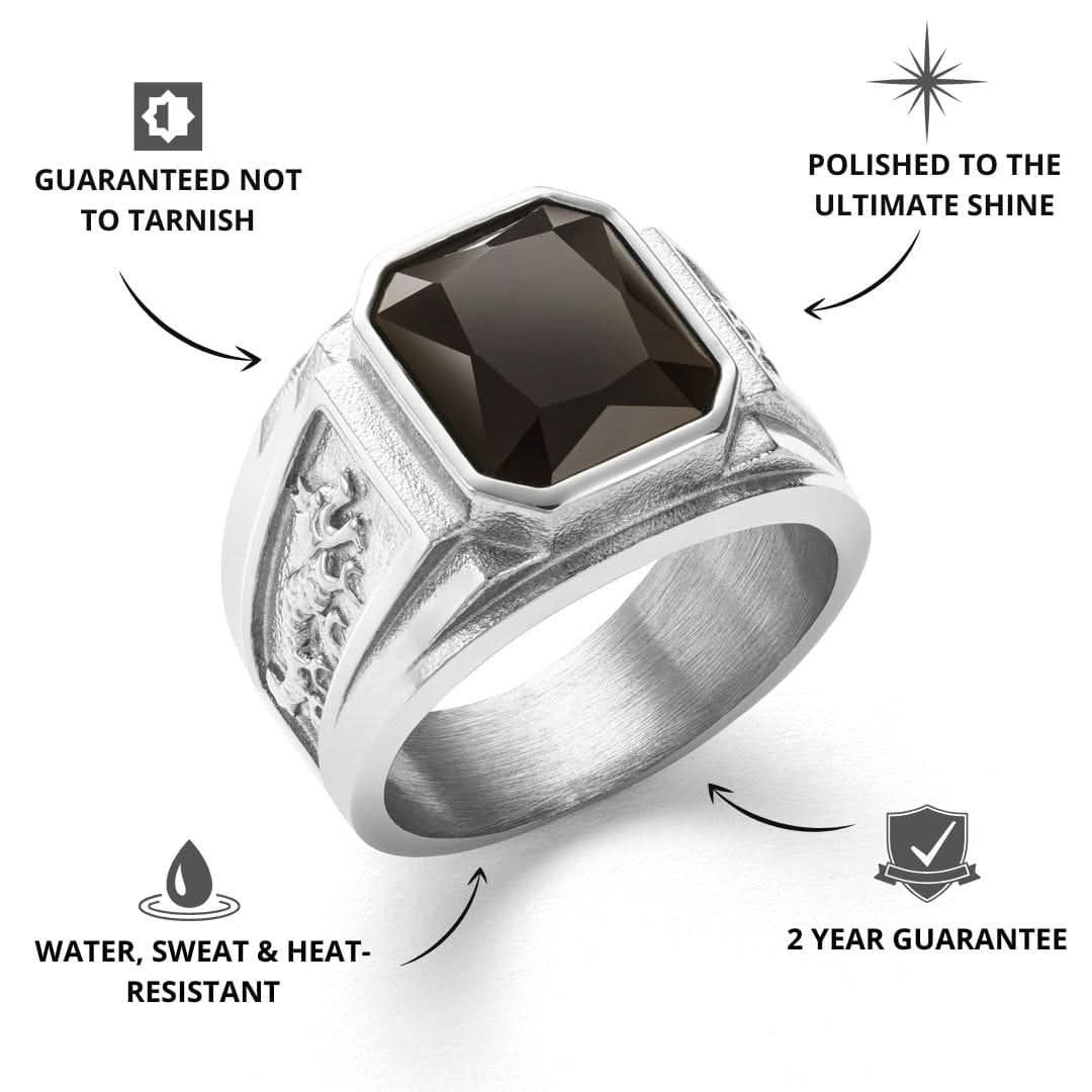 Onyx Statement Ring | Silver - Image 2