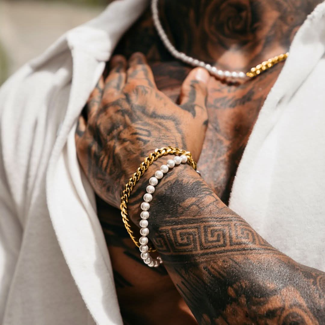 Pearl x Cuban Bracelet | Gold - Image 3