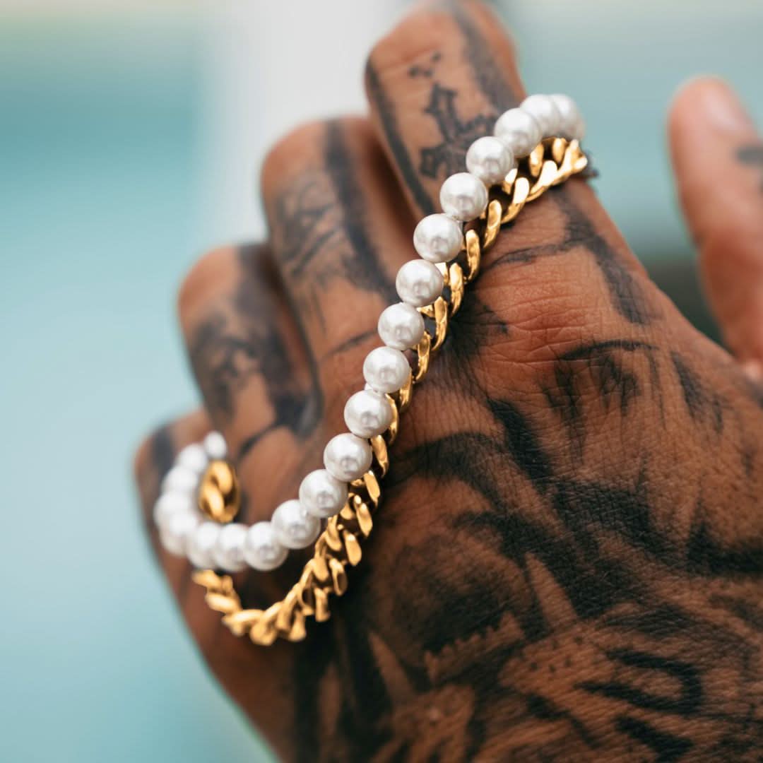 Pearl x Cuban Bracelet | Gold - Image 5