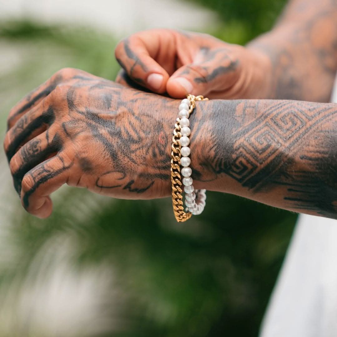 Pearl x Cuban Bracelet | Gold - Image 6