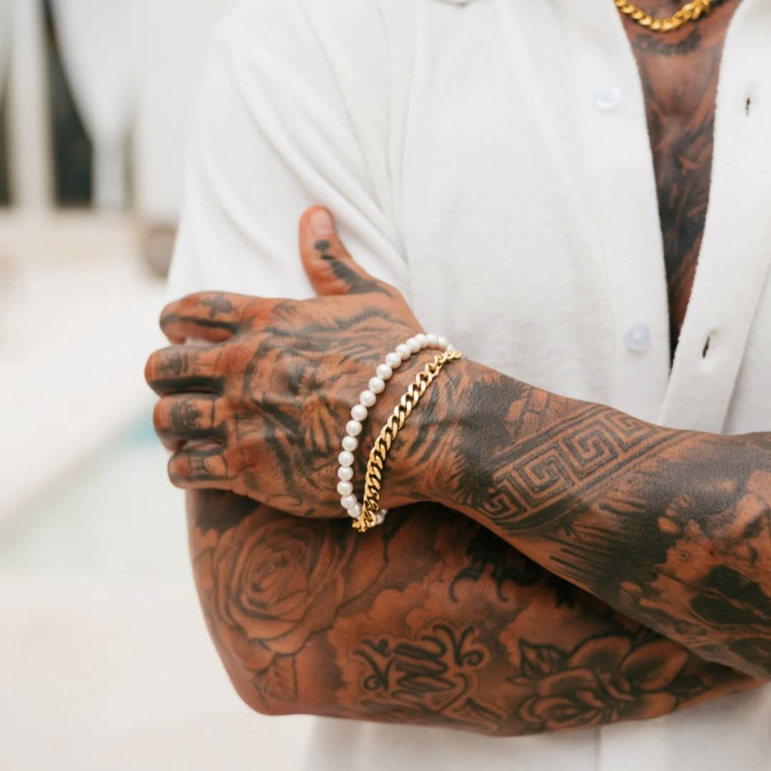 Pearl x Cuban Bracelet | Gold - Image 7