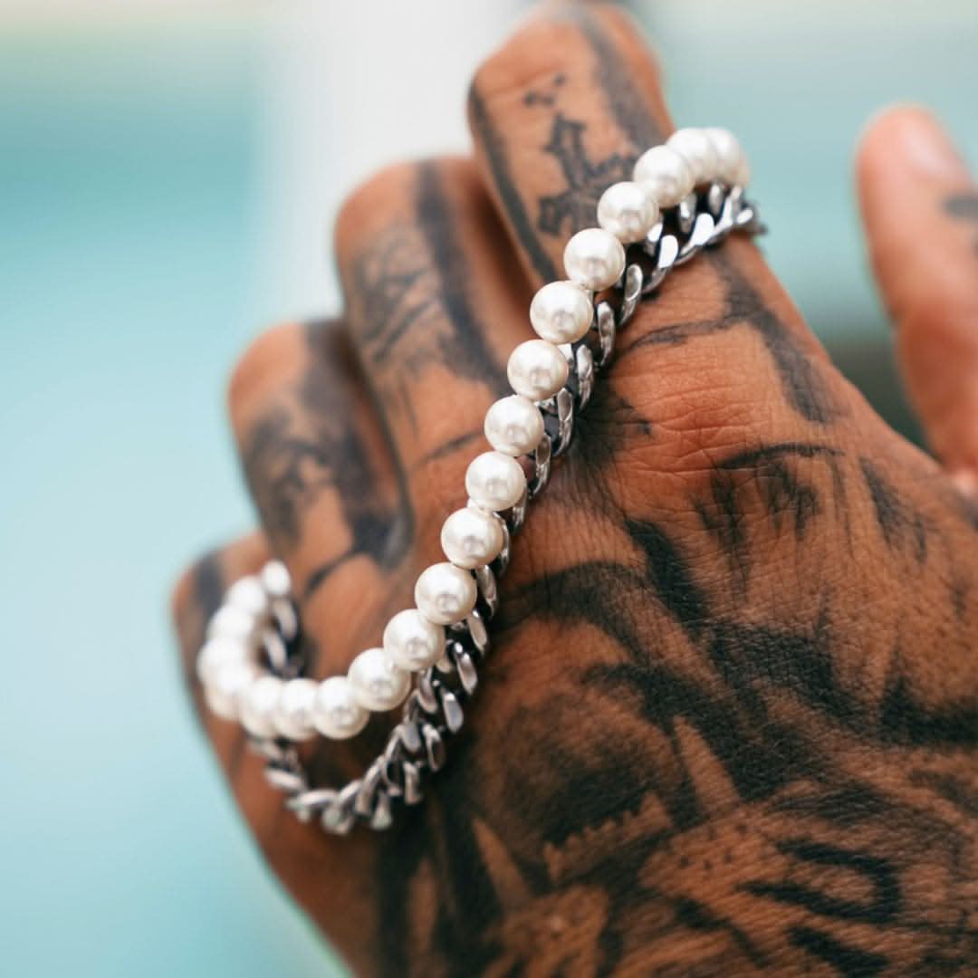 Pearl x Cuban Bracelet | Silver - Image 5