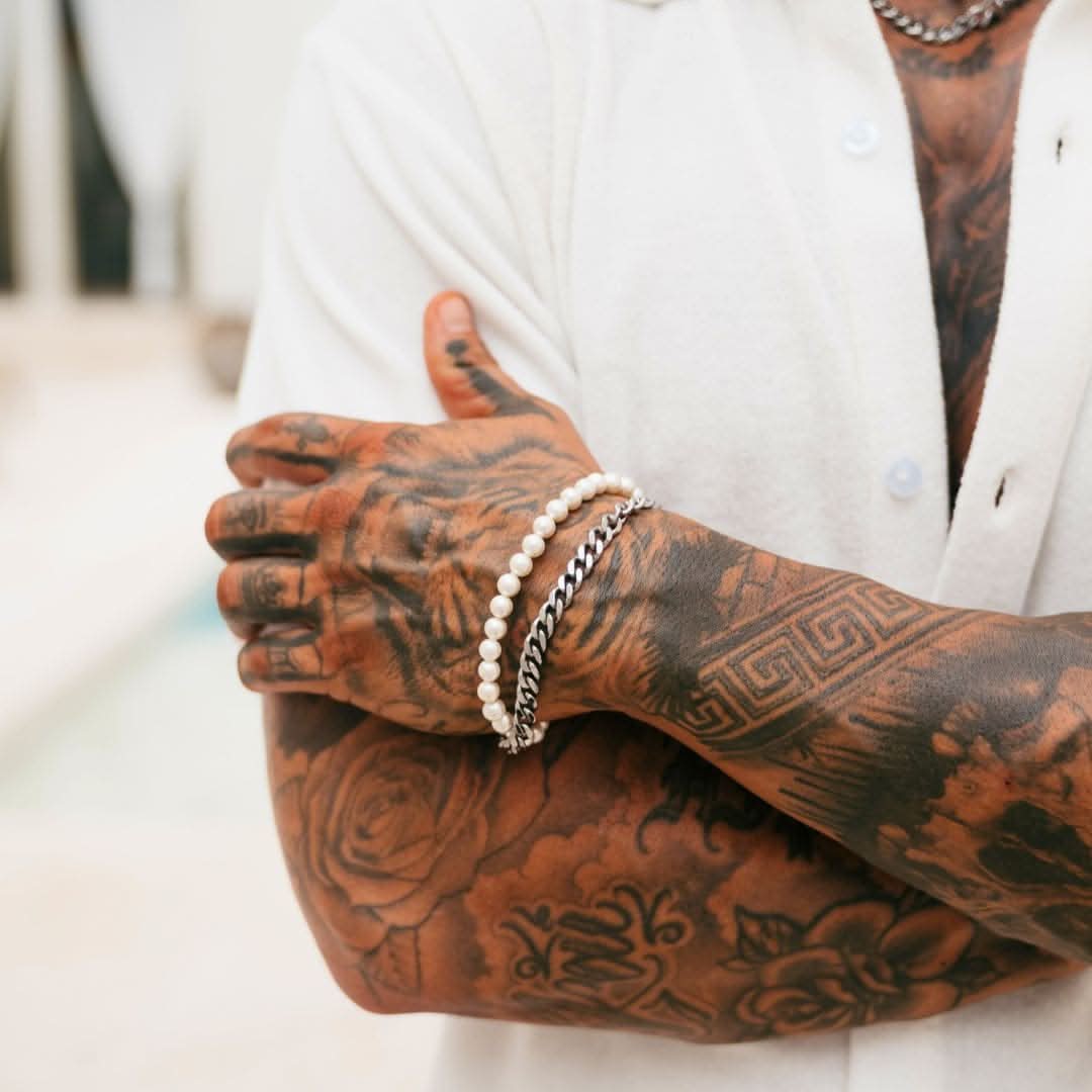 Pearl x Cuban Bracelet | Silver - Image 6