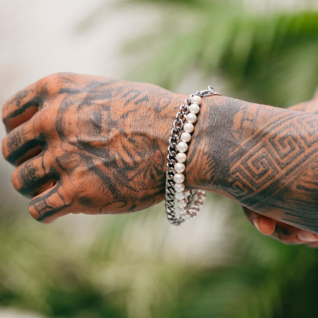 Pearl x Cuban Bracelet | Silver - Image 7