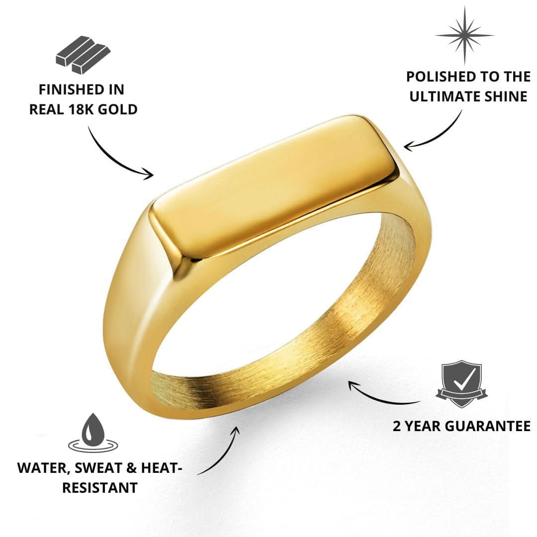 Rectangle Signet Ring | Gold - Image 2