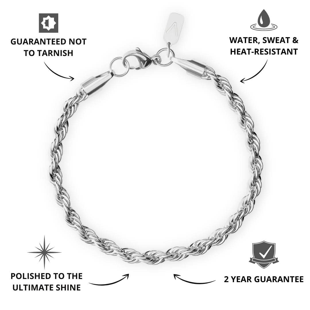 Rope Bracelet Silver | 5mm - Image 3