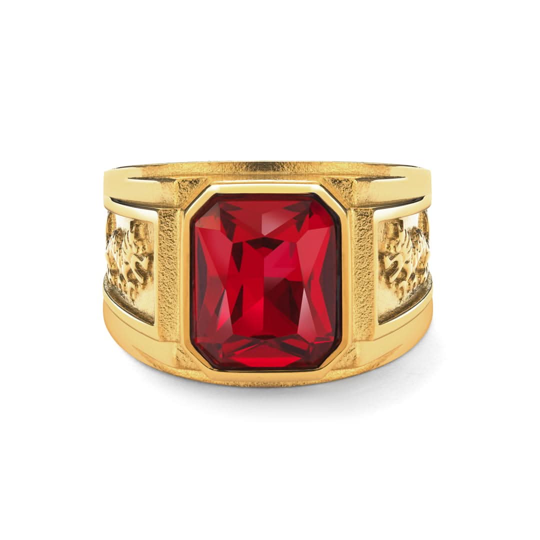 Ruby Statement Ring | Gold