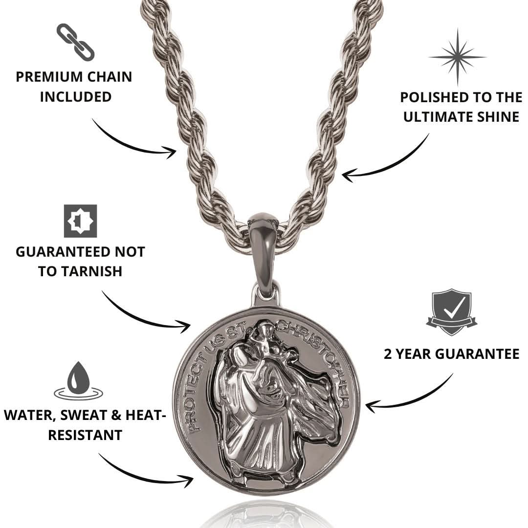 St Christopher Pendant | Gun Metal - Image 3