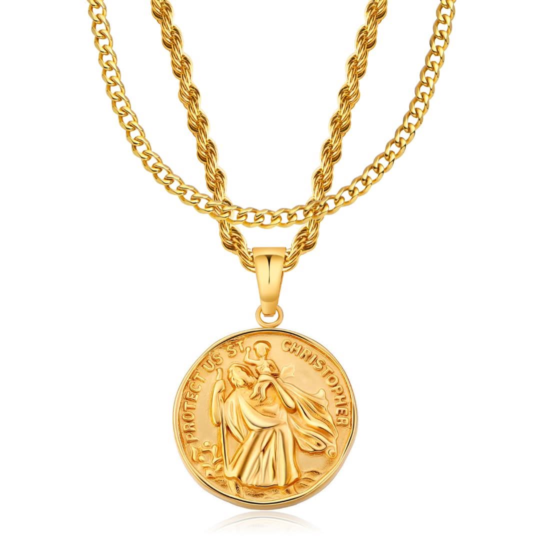 St Christopher x Cuban Set | Gold