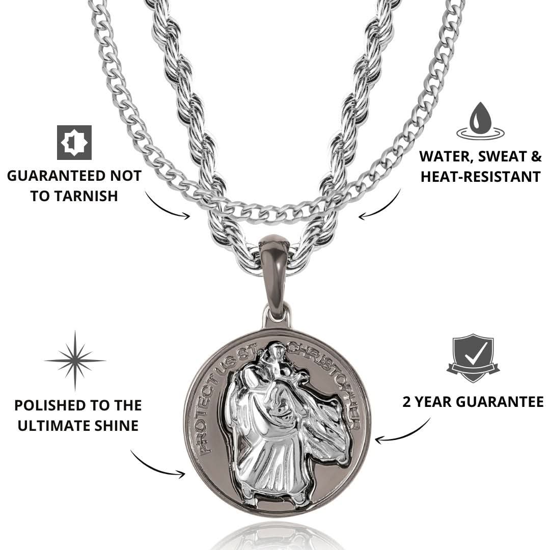 St Christopher x Cuban Set | Gun Metal & Silver - Image 3