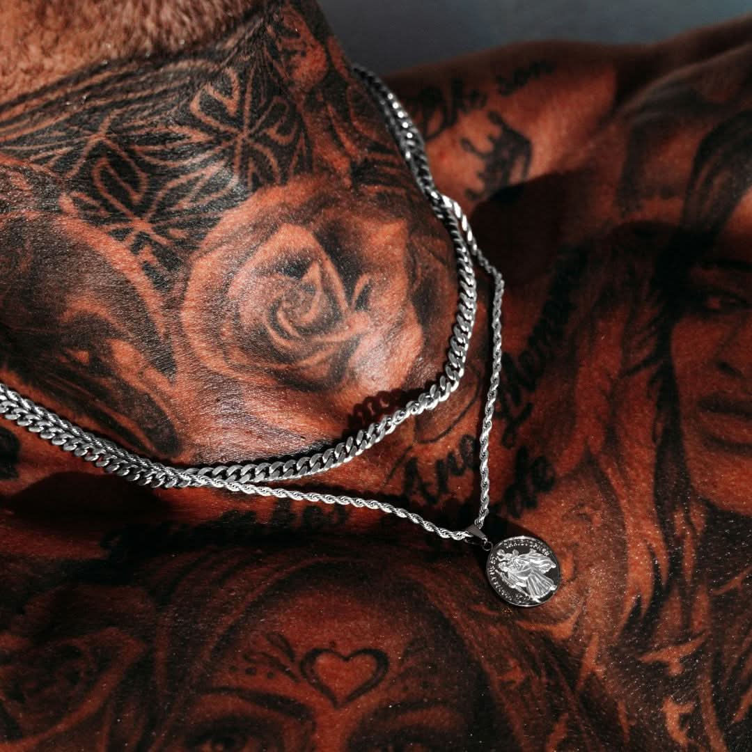 St Christopher x Cuban Set | Gun Metal & Silver - Image 5