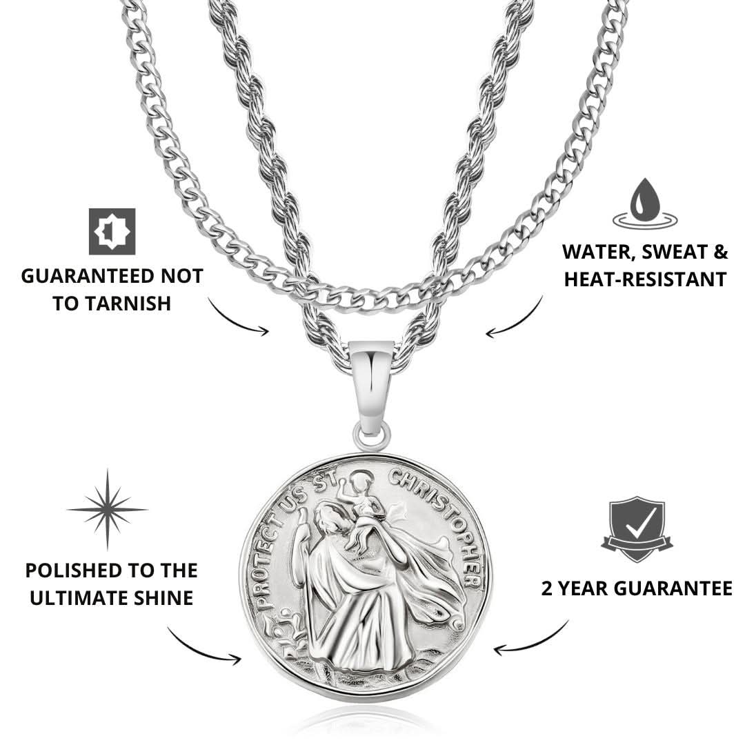 St Christopher x Cuban Set | Silver - Image 3