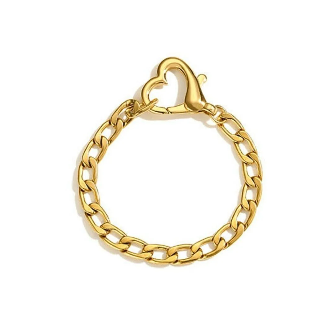 Statement Heart Chain Bracelet Gold