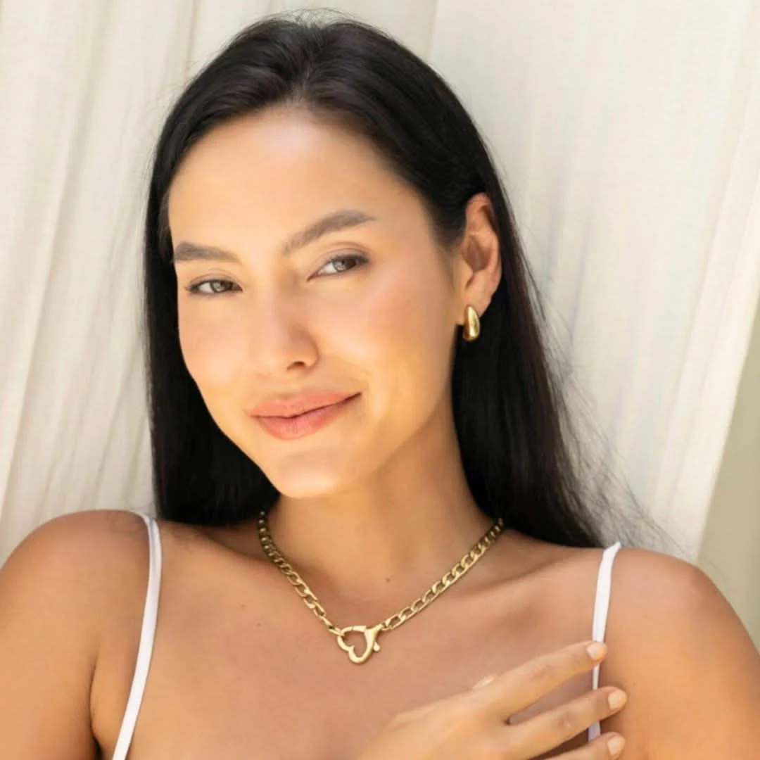 Statement Heart Chain Set Gold - Image 2