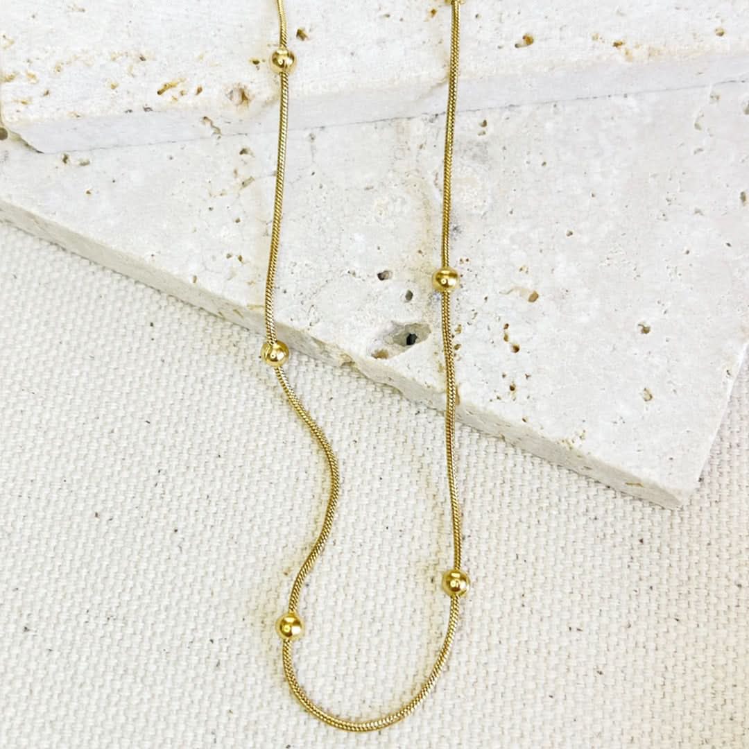 Beaded Ball Necklace Gold - Image 5