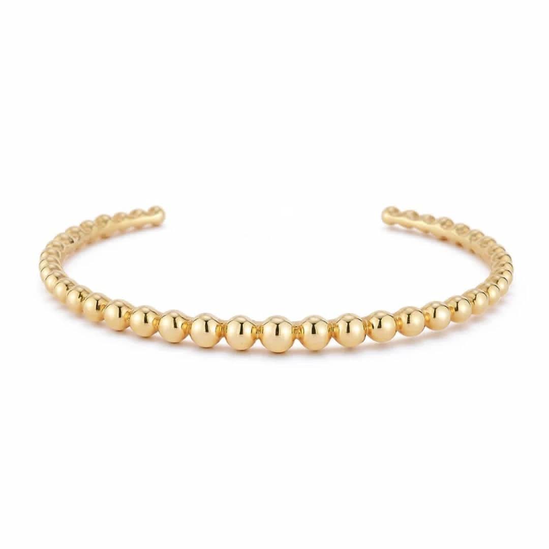 Beaded Bangle Bracelet Gold - Image 2